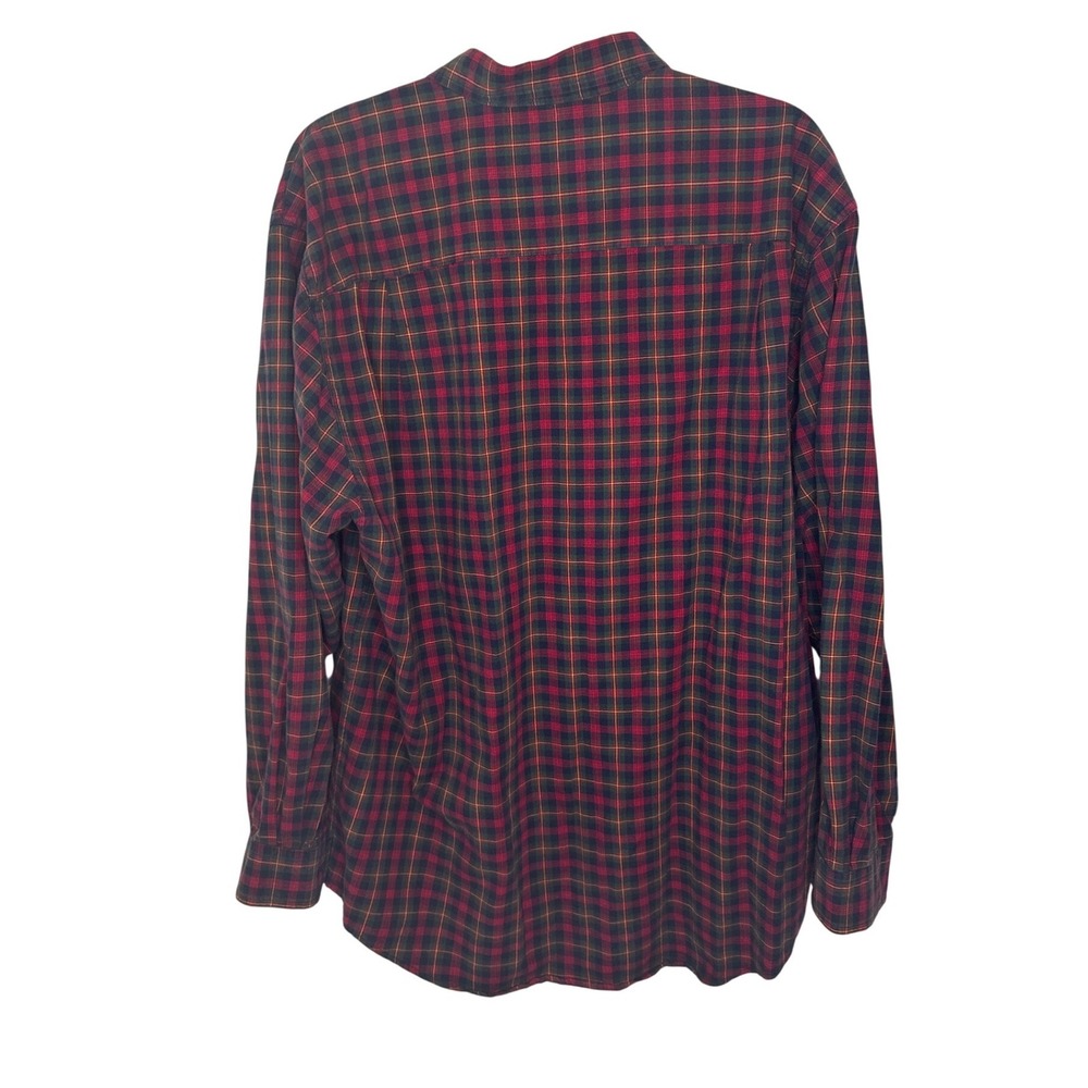 Eddie Bauer Mens Regular Fit Plaid Long Sleeve Button Down Shirt Red Green L‎ - Picture 3 of 3